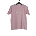 【中古】SISTERS プリント Tシャツ トップス ティーシャツ ピンク ユースサイズ 半袖 FRUIT OF THE LOOM【異国屋】