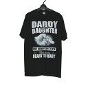 FRUIT OF THE LOOM プリントTシャツ 黒色 半袖 メンズ Mサイズ トップス ティーシャツ tシャツ DADDY And DAUGHTER