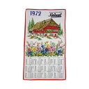 【中古】1972年 家と花 ヴィンテージ 布ポスター カレンダー ファブリック タペストリー 雑貨 ヨーロッパ アンティーク