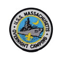 【中古】ビンテージ ボーイスカウト ワッペン パッチ 戦艦 U.S.S. MASSACHUSETTS アメリカ輸入雑貨