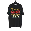 FRUIT OF THE LOOM プリントTシャツ 黒色 半袖 メンズ XLサイズ トップス ティーシャツ tシャツ I'M A PROUD FATHER