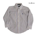 【中古】Polo Ralph Lauren ストライプ ボタンダウン シャツ 子供服 ラルフローレン キッズサイズ 約100cm相当 長袖 古着 【異国屋】