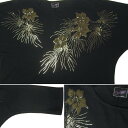 【中古】ヨーロッパ 花柄 ドルマンスリーブ Tシャツ スタッズ付き レディースL位 古着 トップス Tシャツ ティーシャツ 【異国屋】 3