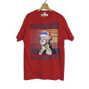 【デッドストック未使用・ちょい訳あり】tシャツ FRUIT OF THE LOOM プリントTシャツ 赤色 半袖 メンズ Lサイズ ティーシャツ 【中古】