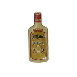 【中古】OLD LADY'S ジン ピンズ お酒 ピンバッジ ピンバッチ レトロ 留め具付き