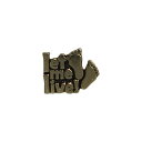 【中古】let me live! ピンズ 文字 金色 足跡 ピンバッチ ピンバッジ アメリカ輸入雑貨