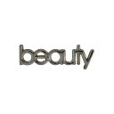 【中古】beauty ピンズ 銀色 文字 留め具付き ピンバッチ ピンバッジ ラペルピン