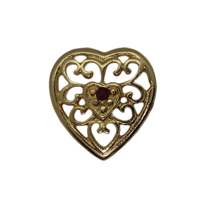 【中古】ハート ピンズ金色 ピンバッジ ピンバッチ 留め具付き