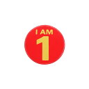 【中古】I AM 1 缶バッジ イギリス輸入雑貨 1歳 誕生日 缶バッチ ピンバッジ