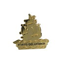 【中古】ワイン PORTO DELAFORCE 帆船 ロゴ ピンズ 金色 レトロ ピンバッチ ピンバッジ フランス