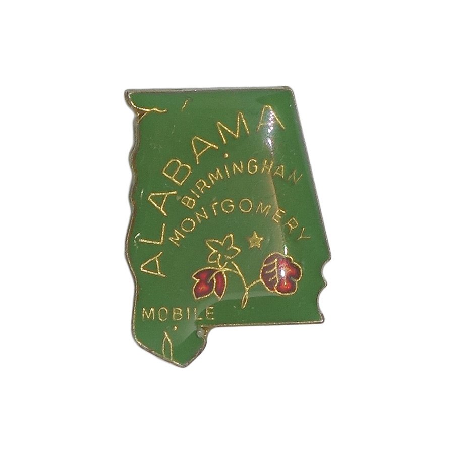 【中古】アメリカ アラバマ州 地図型 レトロ ピンズ ピンバッジ ピンバッチ