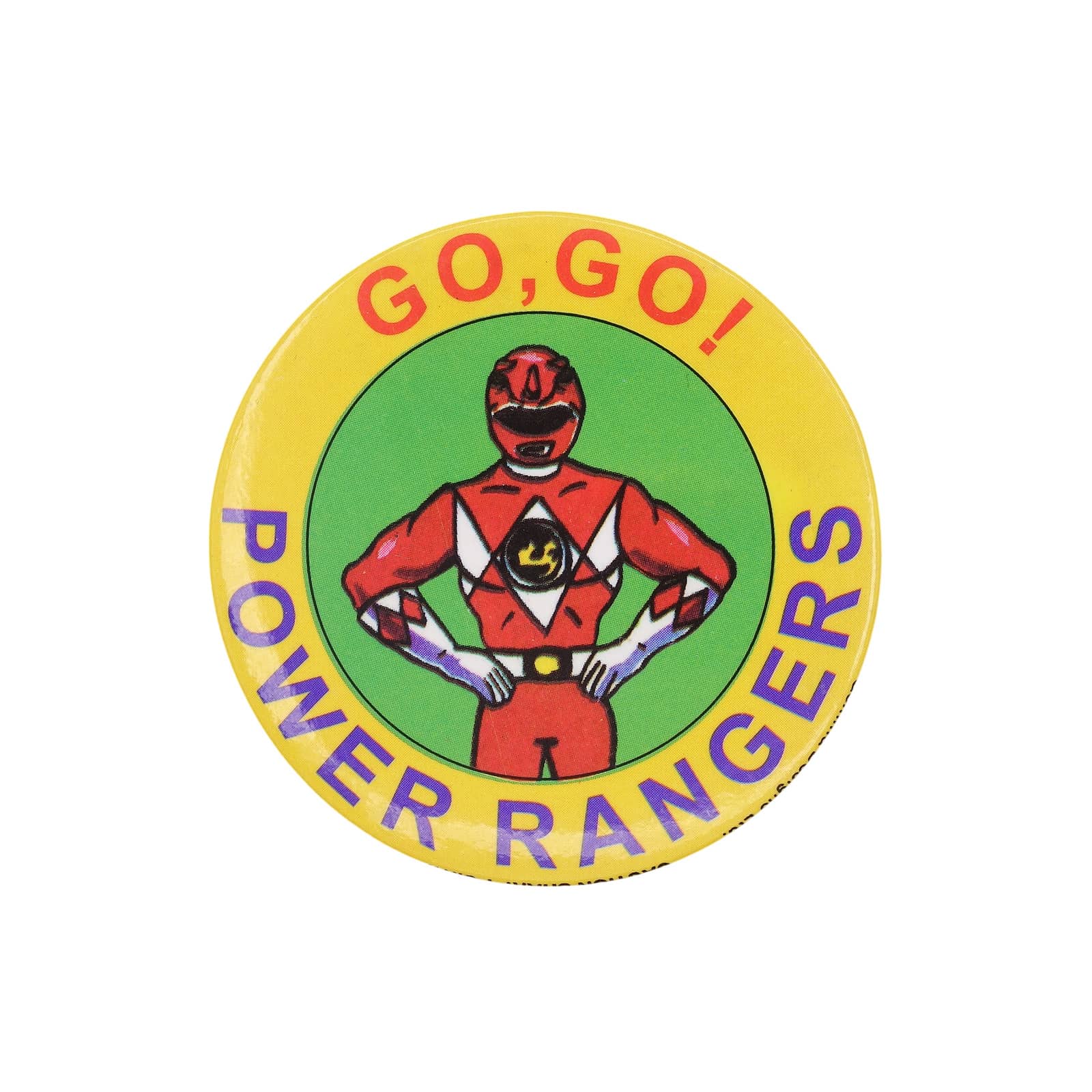 【中古】1994年 パワーレンジャー ビンテージ 缶バッジ レトロ 缶バッチ GO, GO! POWER RANGERS ピンバッチ