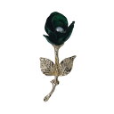【中古】緑の薔薇 ブローチ 花 フラワー 服飾 アクセサリー ラペルピン バッジ グリーンローズ