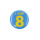 【中古】I AM 8 レトロ 缶バッジ イギリス輸入雑貨 ピンバッジ 缶バッチ 8歳(4)