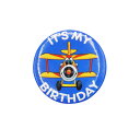 【中古】飛行機 レトロ 缶バッジ イギリス輸入雑貨 ピンバッジ 缶バッチ IT'S MY BIRTHDAY 誕生日
