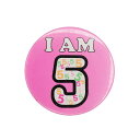 【中古】I am 5 レトロ 缶バッジ イギリス輸入雑貨 ピンバッジ 缶バッチ 5歳 誕生日