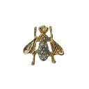 【中古】蜂 ピンズ 金色 昆虫 ラインストーン フランス輸入雑貨 ピンバッチ アクセサリー ピンバッジ