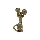 【中古】ネズミ ピンズ ラインストーン ピンバッチ ピンバッジ 留め具付き アクセサリー 【異国屋】