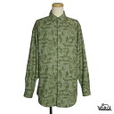 【中古】Woolrich ネルシャツ ウールリッチ プリント ボタンダウンシャツ メンズ Lサイズ アメリカ輸入 古着 長袖