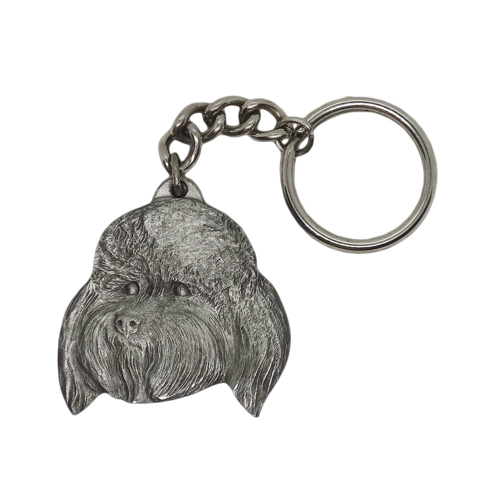 【中古】アメリカ Rawcliffe 1983 ビション・フリーゼ 犬 ヴィンテージ キーホルダー ピューター キーリング