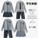 制服 スーツセットアップ 5点セット カーディガン セーター ニット アウター コート 長袖 長そで シャツ チェックスカート スクールスカート プリーツスカート パンツ ボウタイ 女子高生 男子高生 コスプレ お受験 結婚式 発表会 ジュニア フォーマル