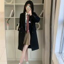 ロングジャケット スクールコート ピーコート スクールジャケット 制服 学生服 長め ロングアウター セットアップ 学生制服 3点セット レディース スクール ...