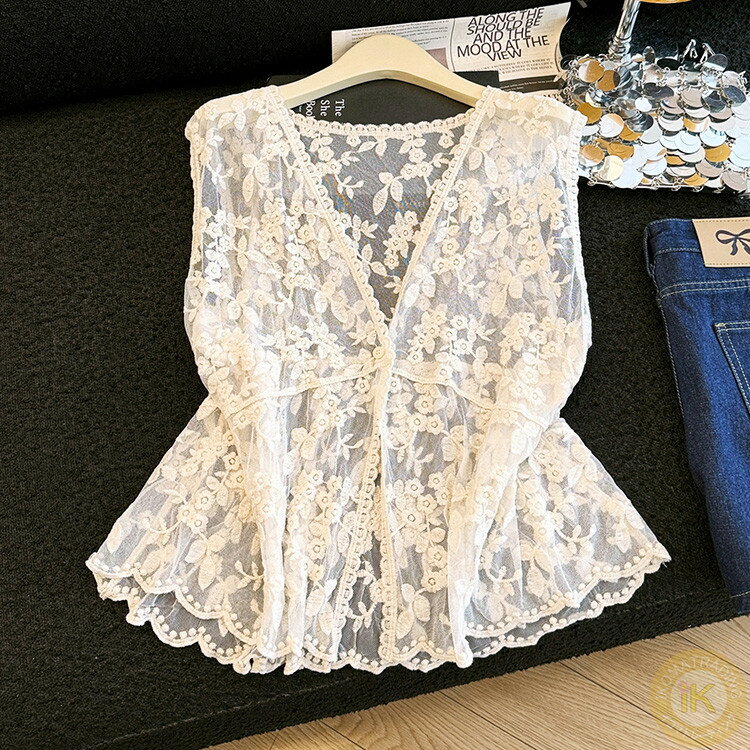 樂天商城 - 大きいサイズ ノースリーブベスト ベスト レディース トップス 薄手 重ね着風 レイヤード Vネック オシャレ きれいめ 女性用 夏用 夏服 夏物