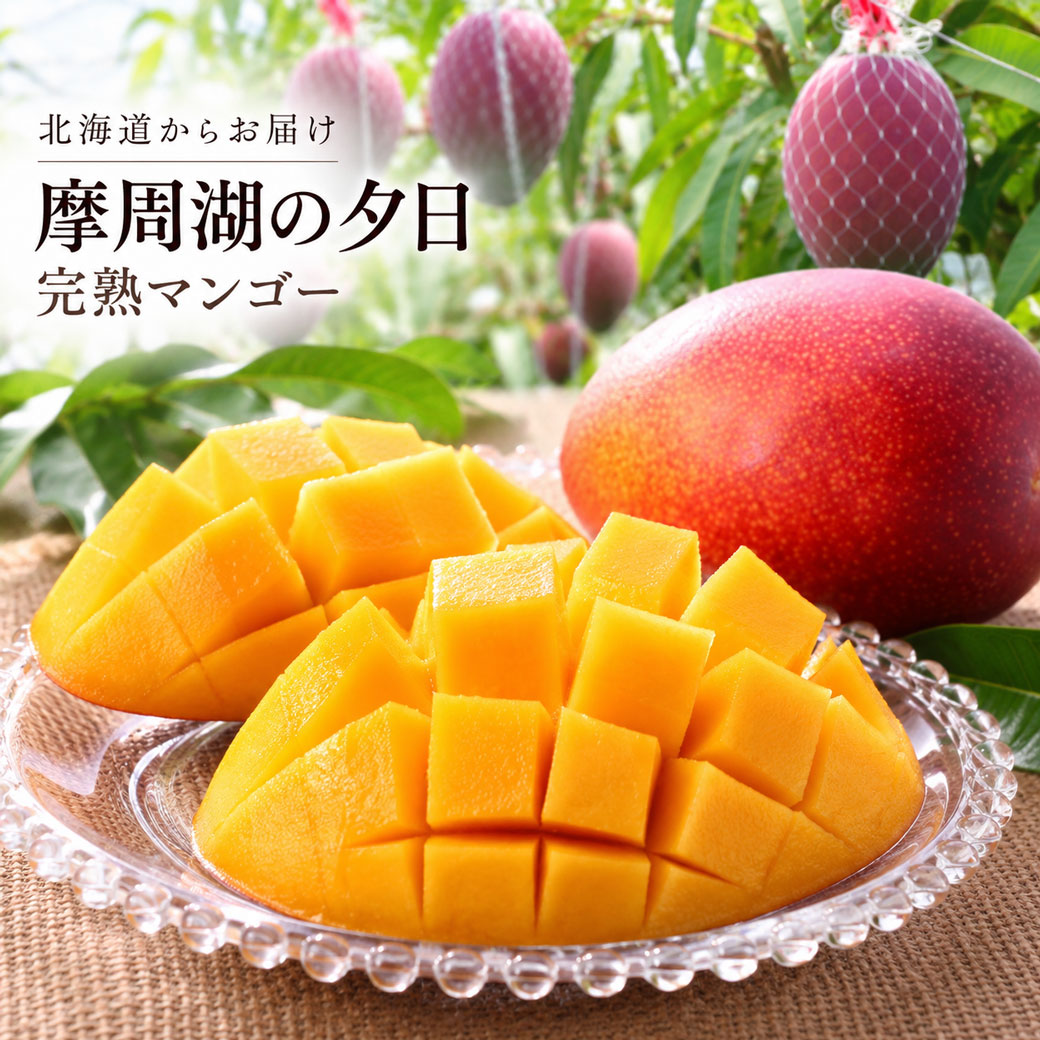 北海道産 完熟マンゴー 摩周湖の夕日 2L～4L 1玉・2玉 選べる 北海道 弟子屈町 国産マンゴー 産地直送 フルーツ 果物 ギフト 贈答用