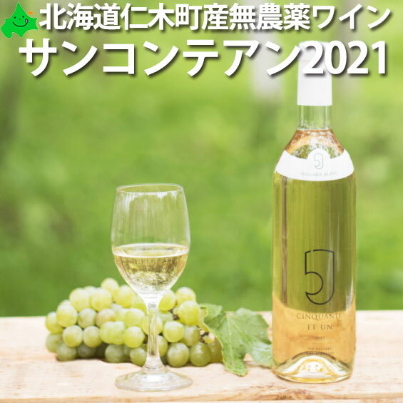 完全無農薬ワイン サンコンテアン 2021 [白] 720ml 北海道仁木町産 ぶどう WINE 日本ワイン 白ワイン ライトボディ UVA&U ギフトプレゼント