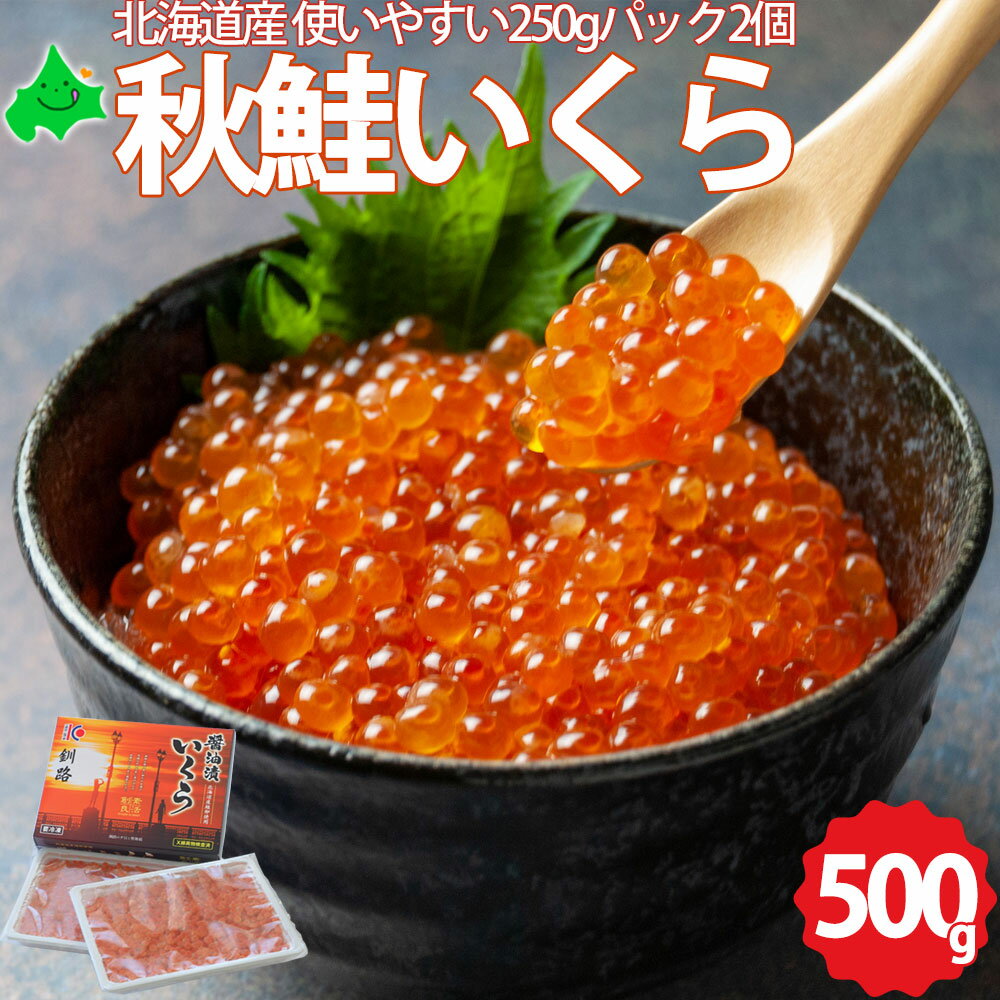 いくら 醤油漬け 500g(250g×2パック) 北海道産 鮭のい...