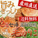 毛ガニ 北海道産 2尾セット スチーム 蒸 チルド(各500g計1kg) 毛がに かに カニ 毛蟹 チルド 保存未冷凍贈り物 内祝い お返し ギフト