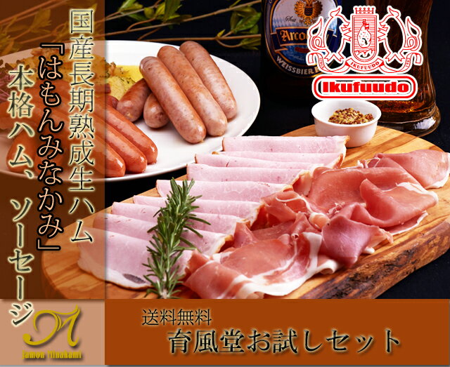 育風堂 トライアルセット【はもんみなかみ ゲルダーレンダー サルシッチャ ロースハム / ソーセージ 生ハム 豚肉 国産 群馬 お土産 / おかず おつまみ 酒の肴 酒のつまみ ご飯のお供 詰め合わせ お試しセット お取り寄せグルメ オードブル ギフト お歳暮】【育風堂】のサムネイル