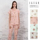 パジャマ レディース【IKUKO イクコ】60接結花柄プリントベルスリーブパジャマ 安心の日本製 レディース 春 夏 お寝巻き ナイトウェア 半袖 綿100% コットンニット 花柄 レース リボン フェミニン ウエストゴム 柔らか 快適 プレゼント 贈り物 送料無料