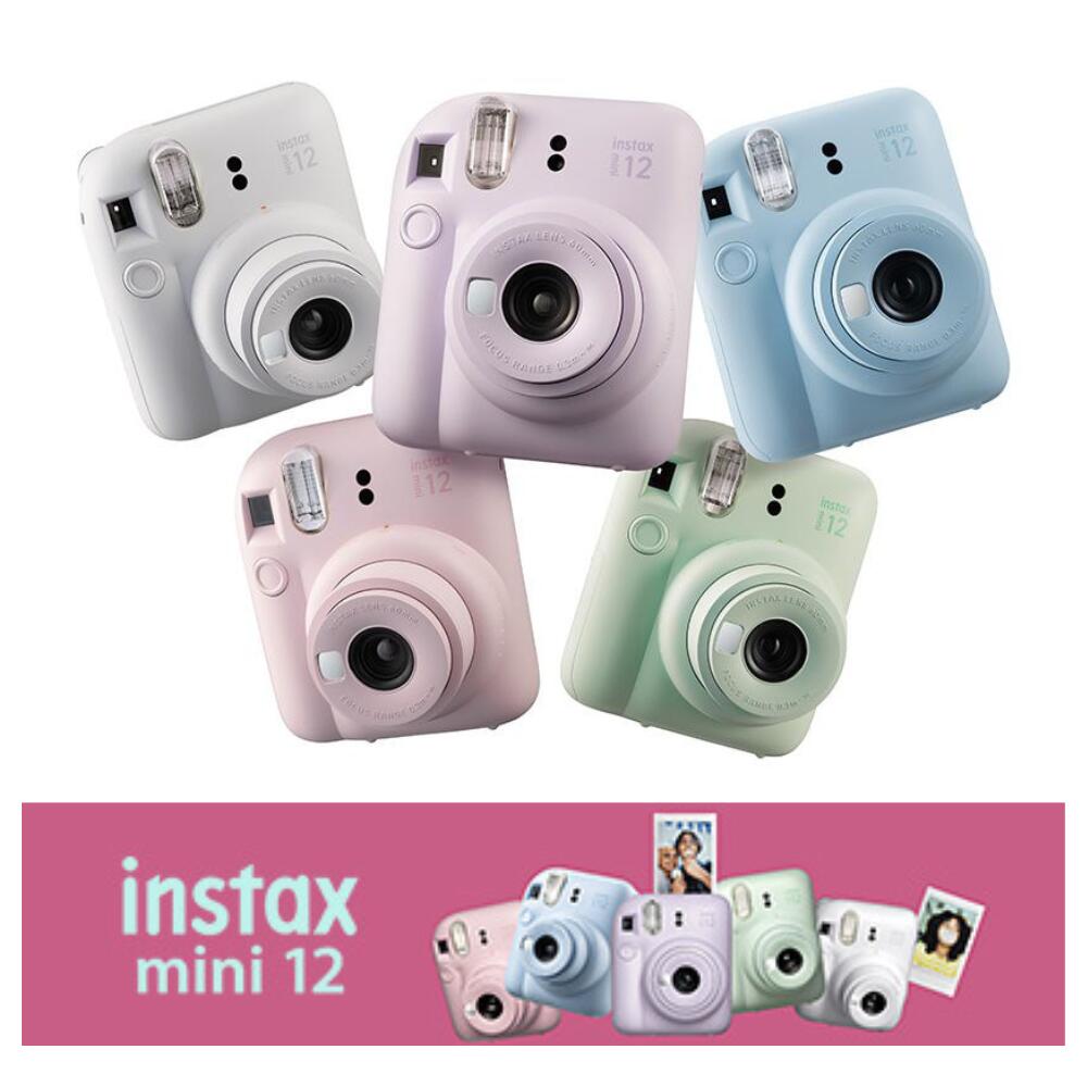 ●使用フィルム／富士フイルム インスタントカラーフィルム instax mini ●写真画面サイズ／62mm×46mm ●レンズ／2群2枚構成f=60mm 1:12.7 ●ファインダー／実像式ファインダー0.37倍/ターゲットマーク付き クローズアップモード用視差補正機能付き ●撮影範囲／0.3m〜∞（0.3m〜0.5mではクローズアップモードを使用） ●シャッター／プログラム式電子シャッター 1/2〜1/250秒 低輝度スローシンクロ ●露光調節／自動調節Lv5.0〜14.5（ISO800） ●フィルム送り出し／電動式 ●フィルム現像時間／約90秒（現像時間は気温によって変動します。） ●フラッシュ／常時発光フラッシュ（自動調光）/充電時間：7秒以下（新品電池使用時）/フラッシュ撮影距離：0.3〜2.2m ●電源／単3形アルカリ電池（LR6）2本/撮影可能パック数：約10パック（当社試験条件による） ＊付属の電池はお試し用の電池となります。 電池切れの場合は、新しいアルカリ電池に交換してください。 アルカリ電池の性能は、銘柄によって異なります。 ＊マンガン電池は使用できません。 ●オートパワーオフ時間／5分間 ●その他／フィルムカウンター/フィルムパック確認窓つき ●大きさ／104mm×66.6mm×122mm ●質量／306g（電池、ストラップ、フィルム別）