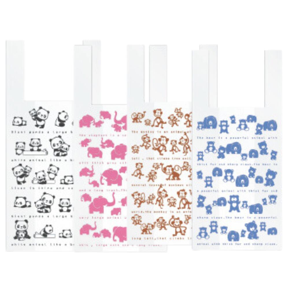 手提げ袋 レジ袋 ポリ袋 かわいい どうぶつ柄手さげ袋 25枚 コア（メール便対象商品）（メール便4点まで）