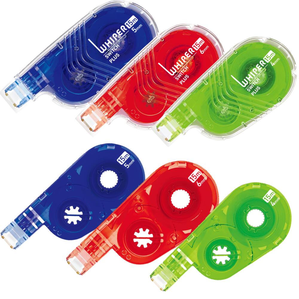 修正テープ ホワイパースイッチ 15m 本体 交換テープ 詰替え 4mm 5mm 6mm プラス