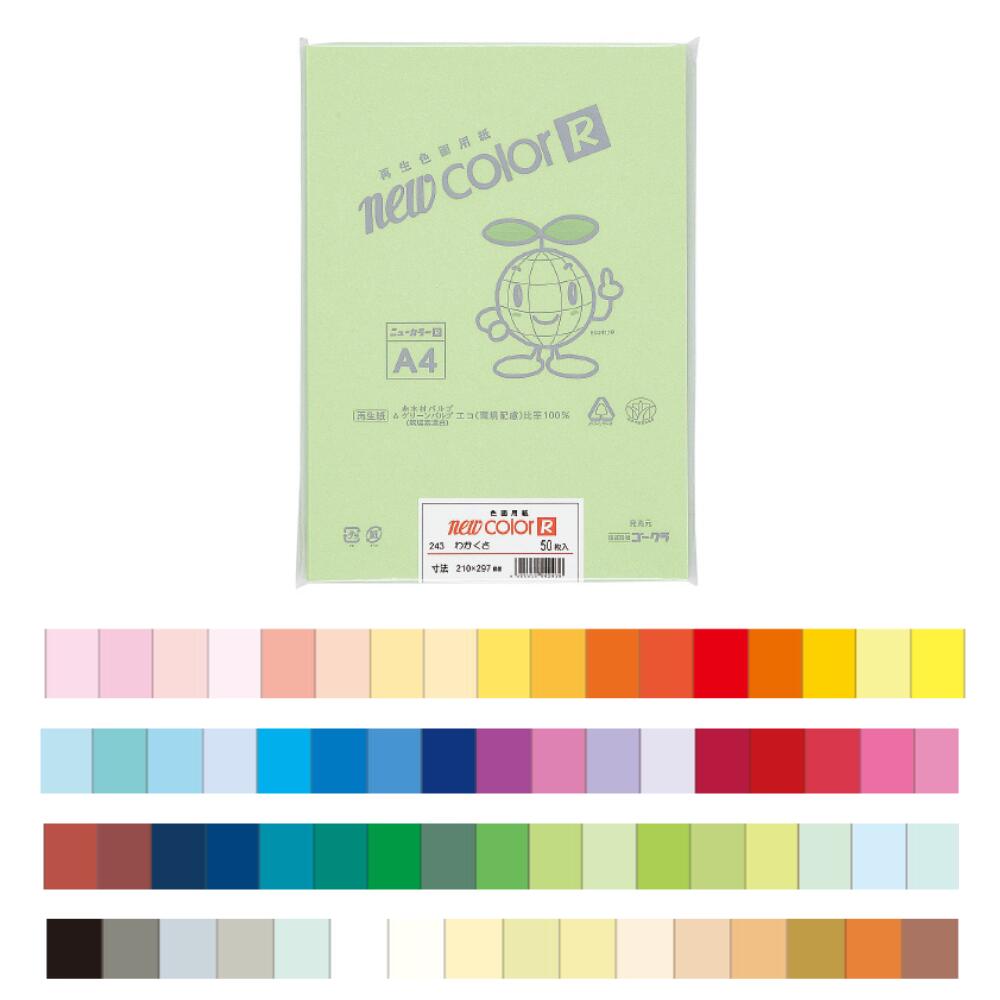 画用紙 色画用紙 ニューカラーR(色画用紙)A4 50枚(A)単色 リンテック (メール便対象商品)(メール便1通につき1点まで)