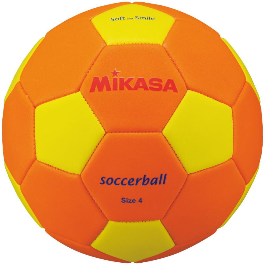 マシーン縫いサッカーボール4号 オレンジ/イエロー ミカサ