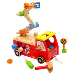 I’m TOY アクティブ消防車 おもちゃ パズル 木製玩具 ミニカー アクティブ消防車
