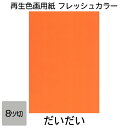 画用紙 色画用紙 フレッシュカラー 八ツ切 100枚 だいだい 単色 まとめ買い 八つ切り 大王製紙