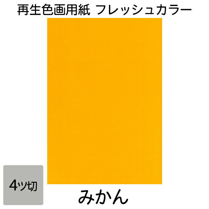 画用紙 色画用紙 フレッシュカラー 四ツ切 100枚 みかん 単色 まとめ買い 四つ切り 大王製紙