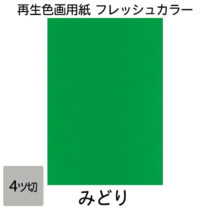 画用紙 色画用紙 フレッシュカラー 四ツ切 10枚 大王製紙 四つ切り みどり