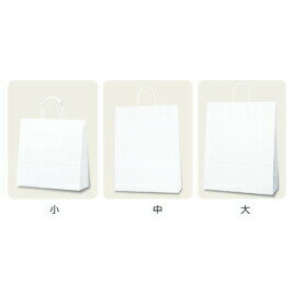 手提げ袋 ラッピング用品 手提紙袋 白 50枚 小 中 大 シモジマ