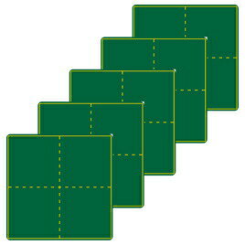文字指導板 黒板 ホワイトボード 300×300mm片面（5枚） オータケ 1