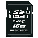 SDHCメモリーカード SDカード クラス10 16GB プリンストン