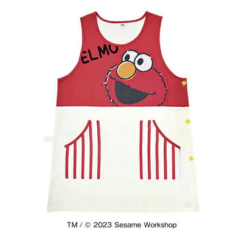 エプロン キャラクター 保育士 幼稚園 先生 セサミストリート エルモレッドエプロン セントレディス