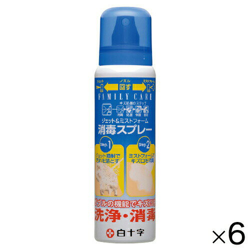 消毒液 ジェット＆ミストフォーム消毒スプレー100ml（6本） 白十字