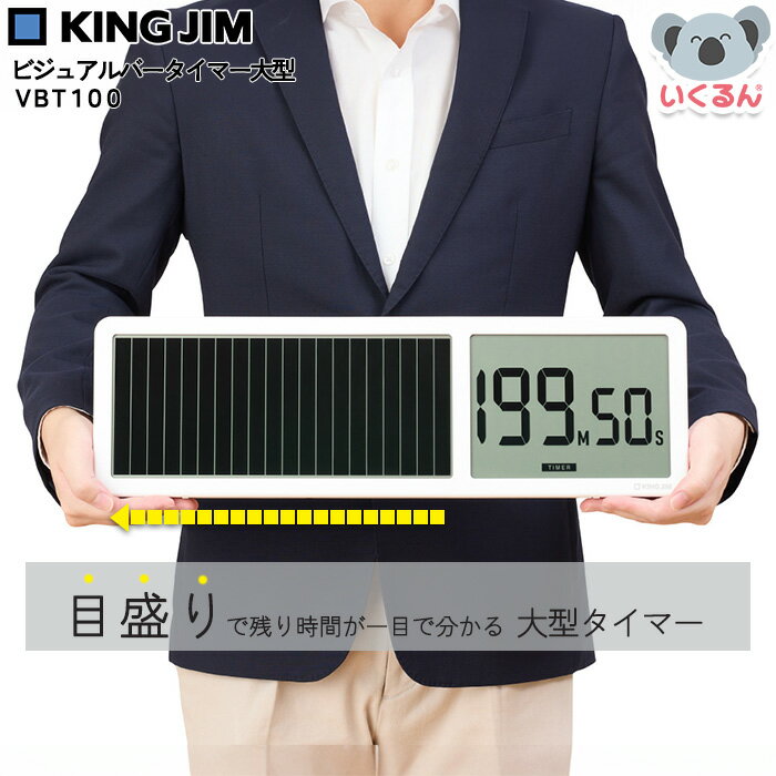 ビジュアルバータイマー VBT100 ホワイト 白 キングジム KING JIM ポモドーロタイマー 子ども 先生 学校 教室 ACアダプタ別売