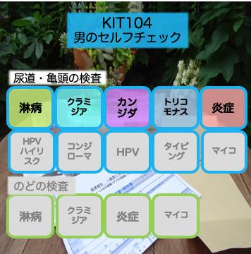 【送料無料】KIT104アイラボの「男のセルフチェック」【あす楽対応】検査項目:淋病、クラミジア、トリコモナス、カンジダ、炎症
