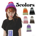 ニット帽 グラデーション 派手 パステル ニットキャップ メンズ レディース 派手 cap 4075